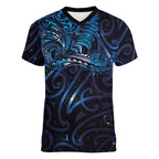 New Zealand New Year-Matariki Women V-Neck T-Shirt Aotearoa Maori Tattoo Galaxy Sky