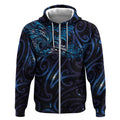 New Zealand New Year-Matariki Zip Hoodie Aotearoa Maori Tattoo Galaxy Sky