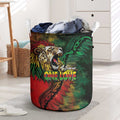 Aotearoa One Love Laundry Basket Reggae Lion with Kakahu Huruhuru