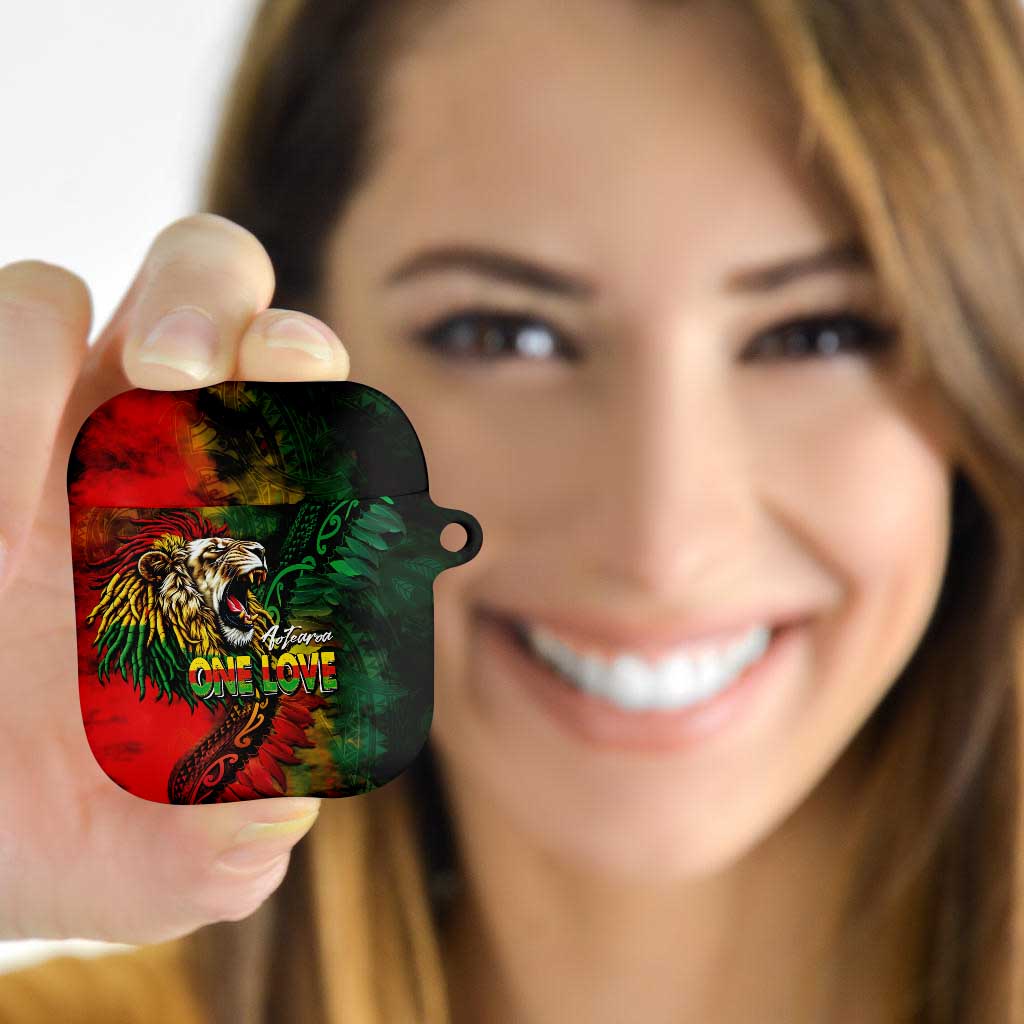 Aotearoa One Love AirPods Case Reggae Lion with Kakahu Huruhuru
