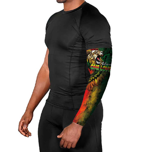 Aotearoa One Love Arm Sleeves Reggae Lion with Kakahu Huruhuru