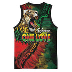 Aotearoa One Love Basketball Jersey Reggae Lion with Kakahu Huruhuru