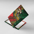Aotearoa One Love Canvas Wall Art Reggae Lion with Kakahu Huruhuru