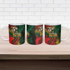 Aotearoa One Love Ceramic Mug Reggae Lion with Kakahu Huruhuru