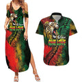 Aotearoa One Love Couples Matching Summer Maxi Dress and Hawaiian Shirt Reggae Lion with Kakahu Huruhuru