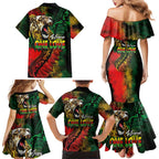 Aotearoa One Love Family Matching Mermaid Dress and Hawaiian Shirt Reggae Lion with Kakahu Huruhuru