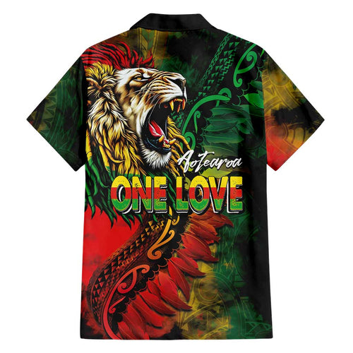 Aotearoa One Love Family Matching Mermaid Dress and Hawaiian Shirt Reggae Lion with Kakahu Huruhuru