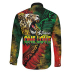 Aotearoa One Love Family Matching Off The Shoulder Long Sleeve Dress and Hawaiian Shirt Reggae Lion with Kakahu Huruhuru