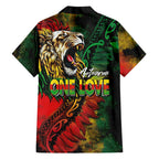 Aotearoa One Love Family Matching Short Sleeve Bodycon Dress and Hawaiian Shirt Reggae Lion with Kakahu Huruhuru