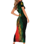 Aotearoa One Love Family Matching Short Sleeve Bodycon Dress and Hawaiian Shirt Reggae Lion with Kakahu Huruhuru