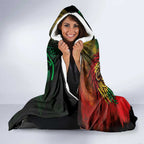 Aotearoa One Love Hooded Blanket Reggae Lion with Kakahu Huruhuru