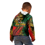 Aotearoa One Love Kid Hoodie Reggae Lion with Kakahu Huruhuru