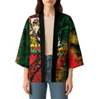 Aotearoa One Love Kimono Reggae Lion with Kakahu Huruhuru