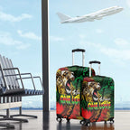 Aotearoa One Love Luggage Cover Reggae Lion with Kakahu Huruhuru