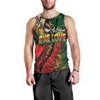 Aotearoa One Love Men Tank Top Reggae Lion with Kakahu Huruhuru