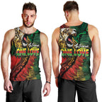 Aotearoa One Love Men Tank Top Reggae Lion with Kakahu Huruhuru
