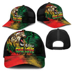 Aotearoa One Love Mesh Trucker Cap Reggae Lion with Kakahu Huruhuru