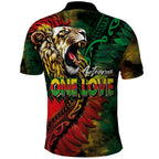 Aotearoa One Love Polo Shirt Reggae Lion with Kakahu Huruhuru