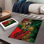 Aotearoa One Love Puzzle Reggae Lion with Kakahu Huruhuru
