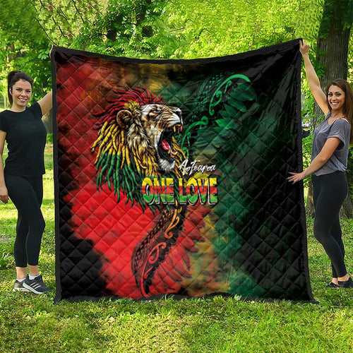 Aotearoa One Love Quilt Reggae Lion with Kakahu Huruhuru