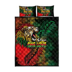 Aotearoa One Love Quilt Bed Set Reggae Lion with Kakahu Huruhuru