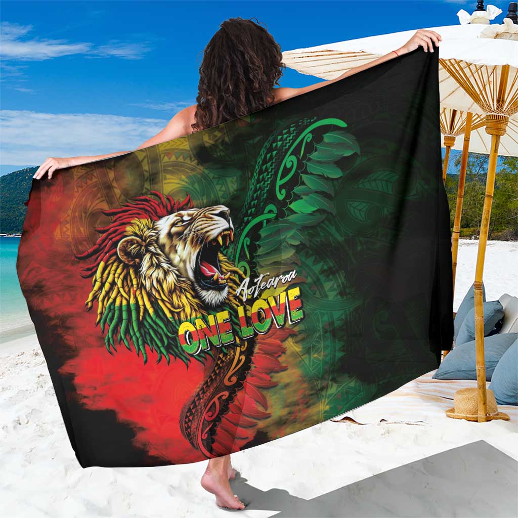 Aotearoa One Love Sarong Reggae Lion with Kakahu Huruhuru