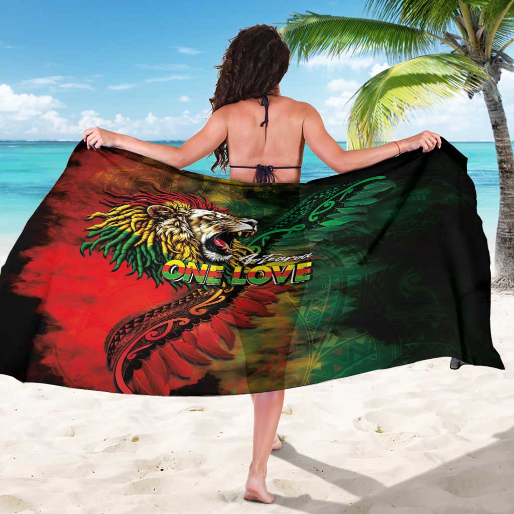 Aotearoa One Love Sarong Reggae Lion with Kakahu Huruhuru