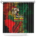 Aotearoa One Love Shower Curtain Reggae Lion with Kakahu Huruhuru