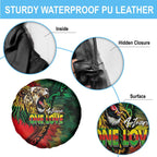 Aotearoa One Love Spare Tire Cover Reggae Lion with Kakahu Huruhuru