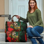 Aotearoa One Love Travel Bag Reggae Lion with Kakahu Huruhuru