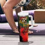 Aotearoa One Love Tumbler With Handle Reggae Lion with Kakahu Huruhuru