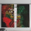 Aotearoa One Love Window Curtain Reggae Lion with Kakahu Huruhuru