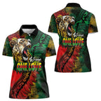 Aotearoa One Love Women Polo Shirt Reggae Lion with Kakahu Huruhuru
