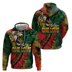 Aotearoa One Love Zip Hoodie Reggae Lion with Kakahu Huruhuru