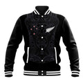 Custom Aotearoa Rugby Baseball Jacket Fern Blacks-Traditional Maori Motifs Design