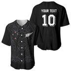 Custom Aotearoa Rugby Baseball Jersey Fern Blacks-Traditional Maori Motifs Design