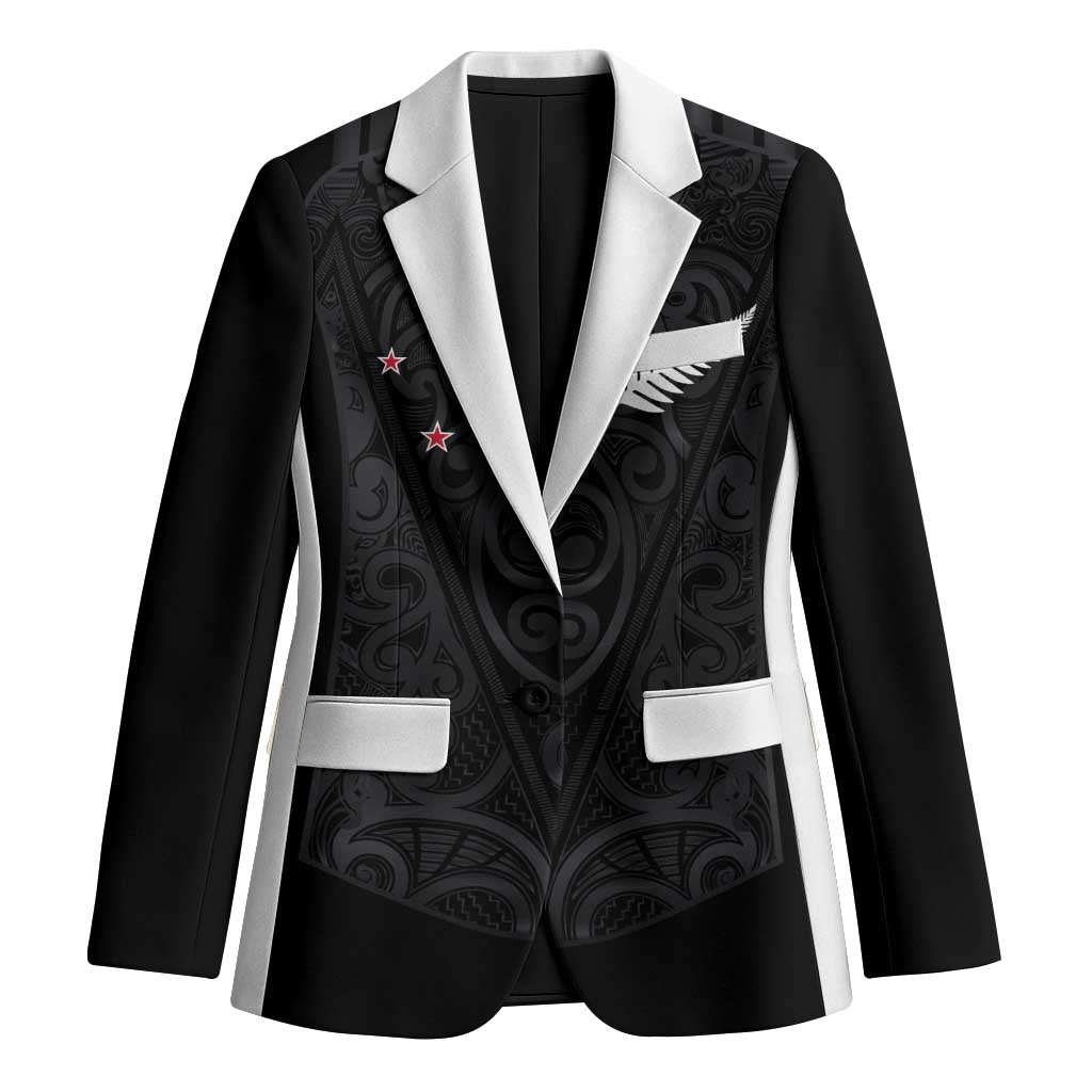 Custom Aotearoa Rugby Blazer Fern Blacks-Traditional Maori Motifs Design
