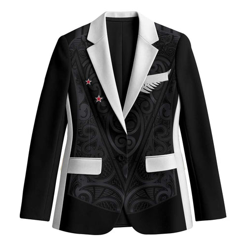 Custom Aotearoa Rugby Blazer Fern Blacks-Traditional Maori Motifs Design