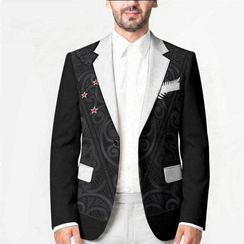 Custom Aotearoa Rugby Blazer Fern Blacks-Traditional Maori Motifs Design