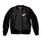 Custom Aotearoa Rugby Bomber Jacket Fern Blacks-Traditional Maori Motifs Design