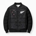 Custom Aotearoa Rugby Bomber Puffer Jacket Fern Blacks-Traditional Maori Motifs Design