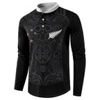 Custom Aotearoa Rugby Button Sweatshirt Fern Blacks-Traditional Maori Motifs Design