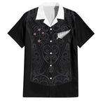 Custom Aotearoa Rugby Hawaiian Shirt Fern Blacks-Traditional Maori Motifs Design