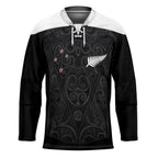 Custom Aotearoa Rugby Hockey Jersey Fern Blacks-Traditional Maori Motifs Design