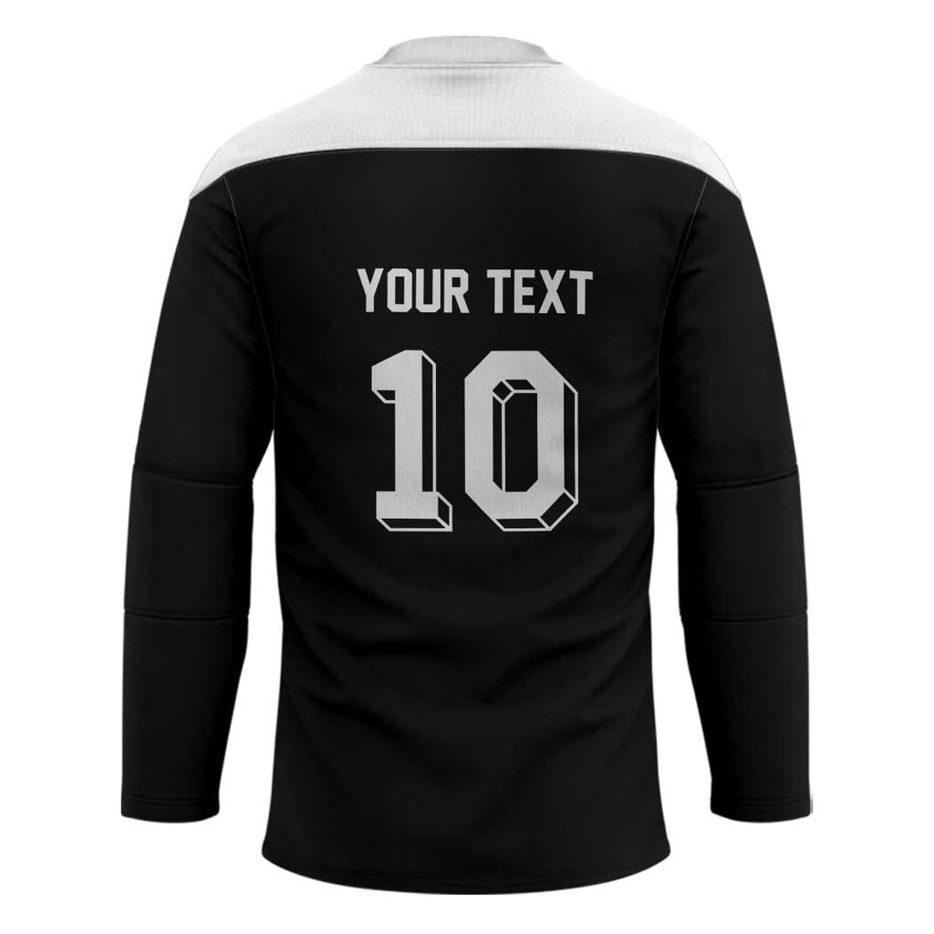 Custom Aotearoa Rugby Hockey Jersey Fern Blacks-Traditional Maori Motifs Design