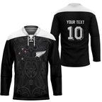 Custom Aotearoa Rugby Hockey Jersey Fern Blacks-Traditional Maori Motifs Design