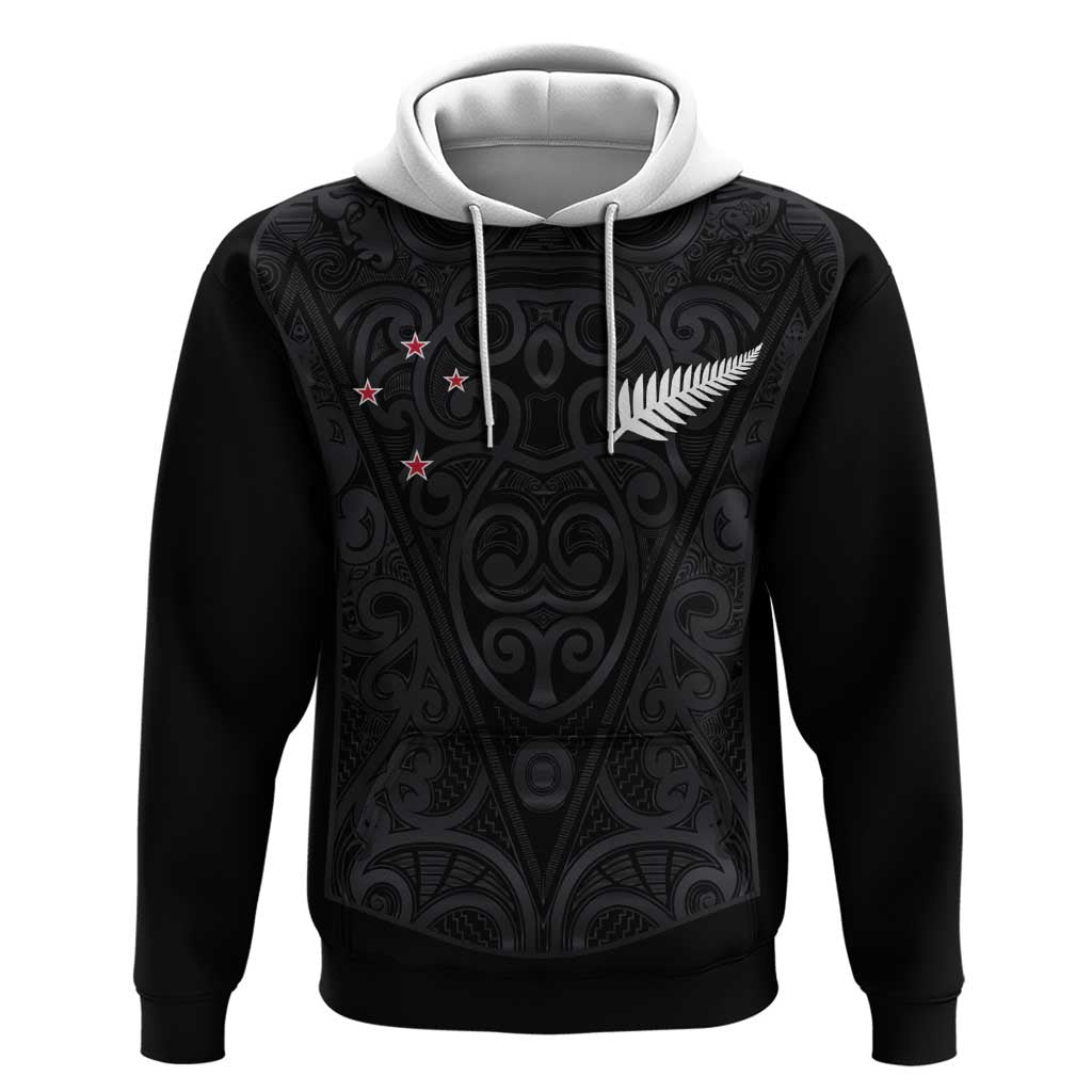 Custom Aotearoa Rugby Hoodie Fern Blacks-Traditional Maori Motifs Design