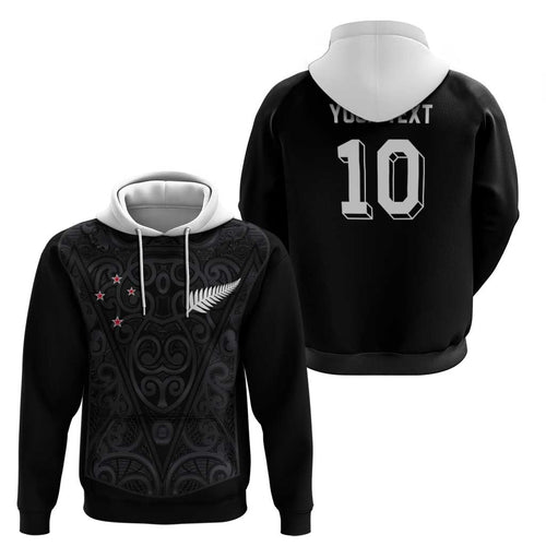 Custom Aotearoa Rugby Hoodie Fern Blacks-Traditional Maori Motifs Design