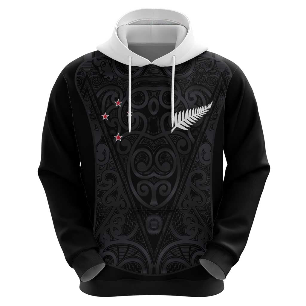 Custom Aotearoa Rugby Hoodie Fern Blacks-Traditional Maori Motifs Design