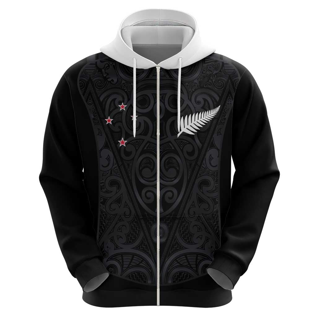 Custom Aotearoa Rugby Hoodie Fern Blacks-Traditional Maori Motifs Design